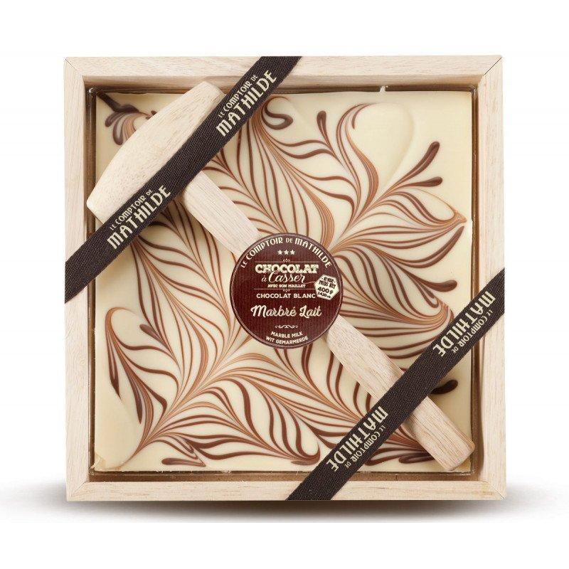 Chocolat à casser blanc marbré lait