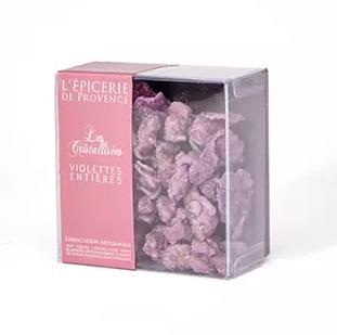 Fleurs de violettes cristallisées