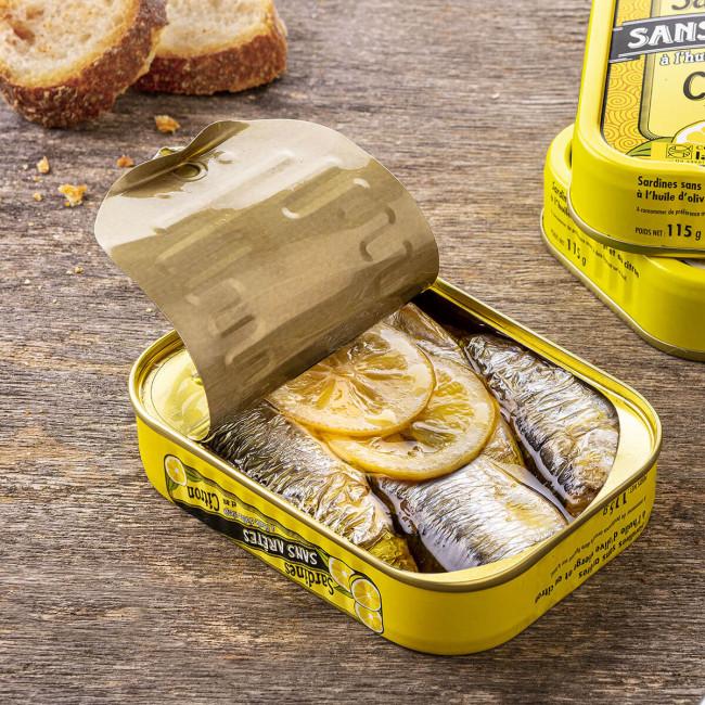 Sardines sans arêtes citron et huile d'olive