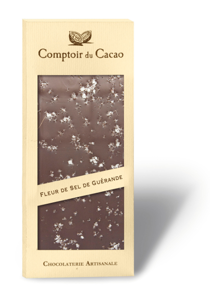 Tablette noire et fleur de sel