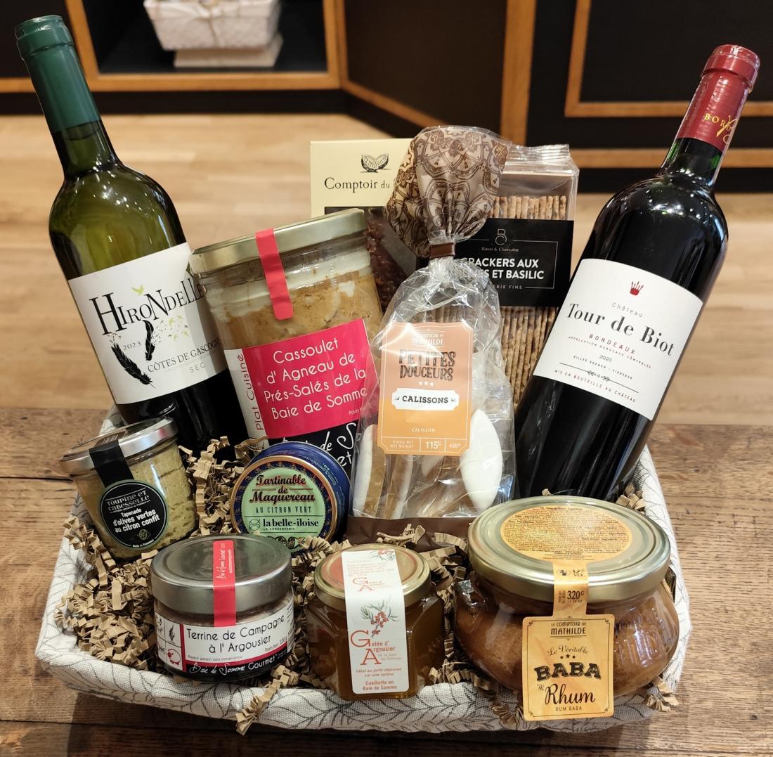 Panier cadeau 'repas gastronomique'