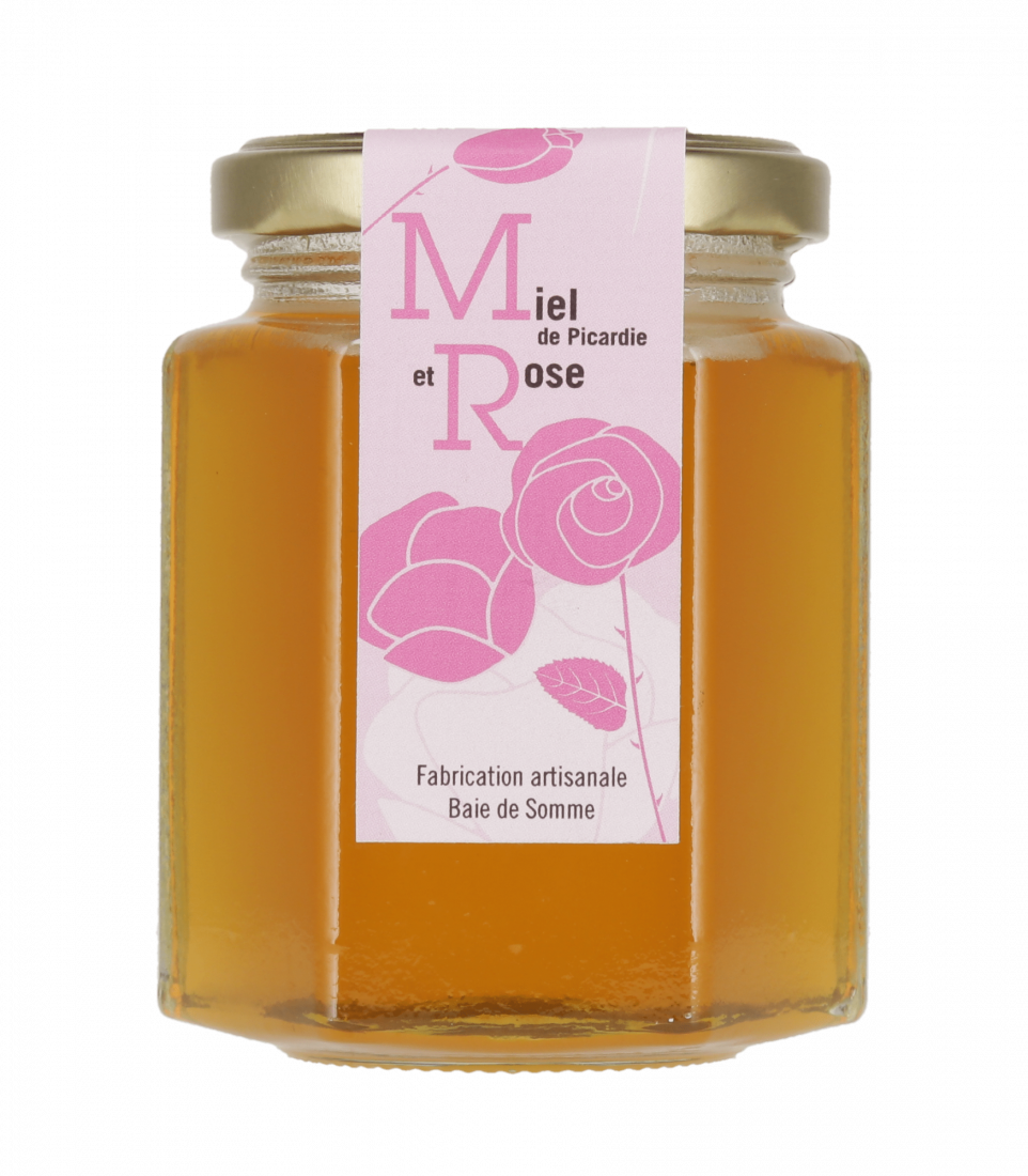 Préparation à base de miel de Picardie et rose