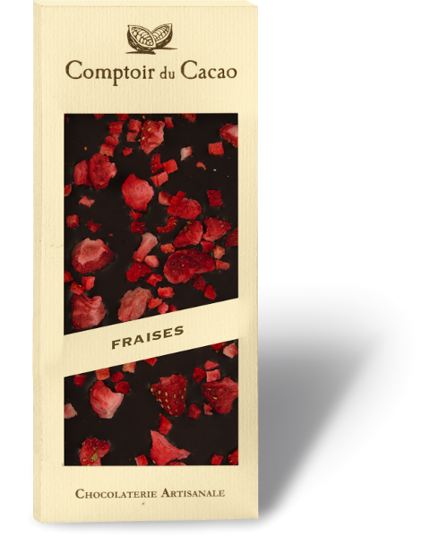 Tablette noire et fraise